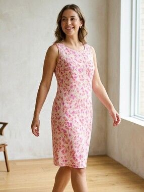 Vintage 90s Byer Floral Midi Dress Lined Size 8